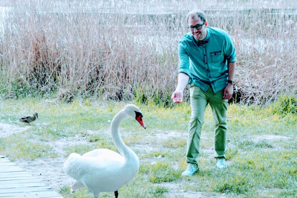 szczyrk z dziecmi karmienie labedzi